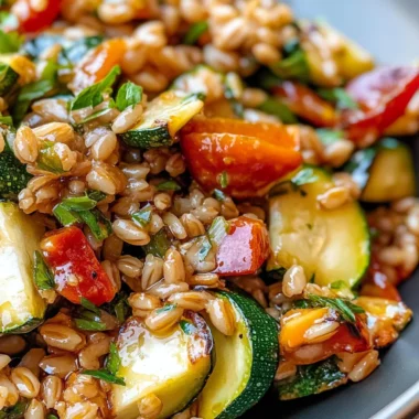 Red Pepper Zucchini Farro Salad