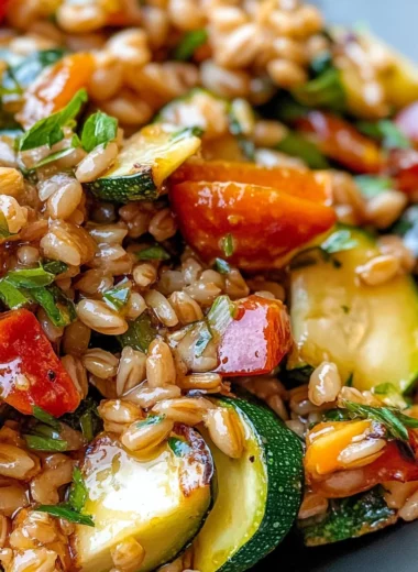 Red Pepper Zucchini Farro Salad