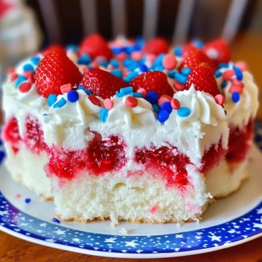 Red, White, and Blue July 4th Poke Cake