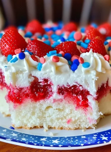 Red, White, and Blue July 4th Poke Cake