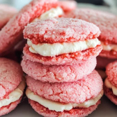 Strawberry Cake Mix Cookies with Almond Buttercream