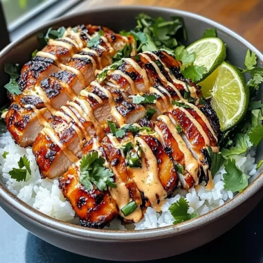 Sweet Chili Chicken Bowl with Coconut Lime Drizzle