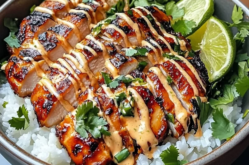 Sweet Chili Chicken Bowl with Coconut Lime Drizzle