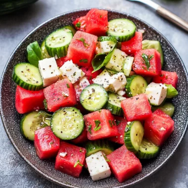 Watermelon Cucumber Salad Recipe