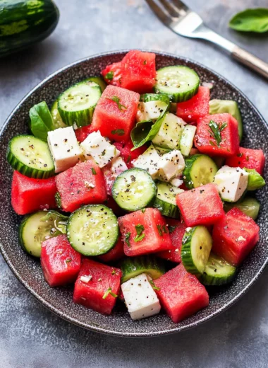 Watermelon Cucumber Salad Recipe
