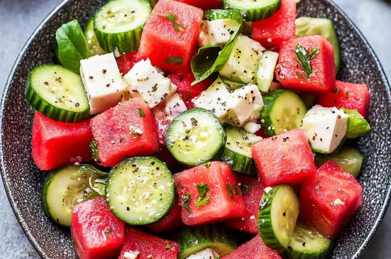 Watermelon Cucumber Salad Recipe