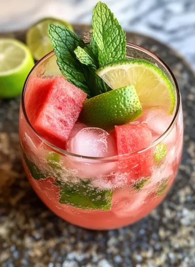 Watermelon Lime Mint Mocktails