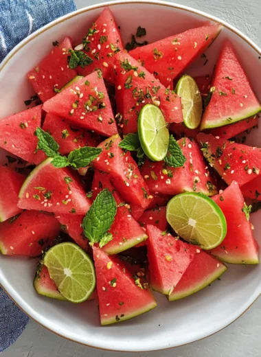 Watermelon Mint Salad with Lime Dressing