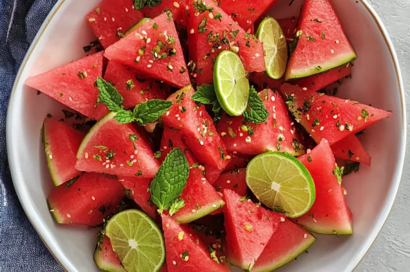 Watermelon Mint Salad with Lime Dressing