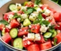 Watermelon Salad Recipe with Feta and Cucumber
