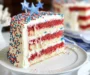 White Almond Patriotic Layer Cake with Vanilla-Almond Buttercream
