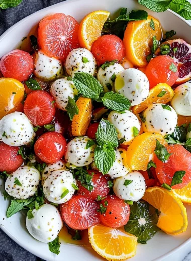 Winter Citrus Melon Caprese Salad