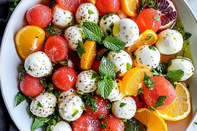 Winter Citrus Melon Caprese Salad