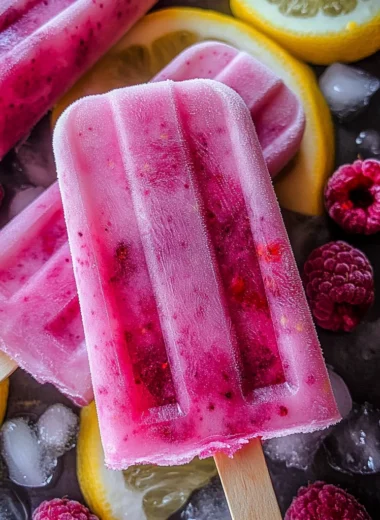 3-Ingredient Keto Raspberry Lemon Popsicles