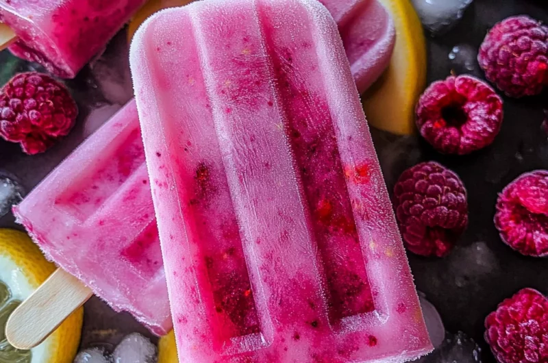 3-Ingredient Keto Raspberry Lemon Popsicles