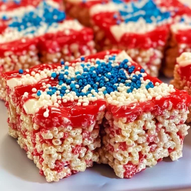American Flag Rice Krispie Treats