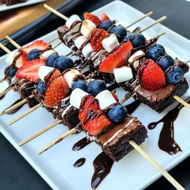 Brownie {& Fruit} Kebabs