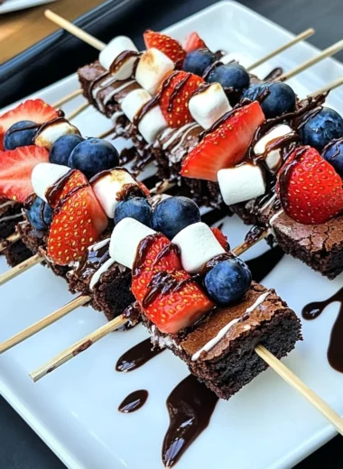 Brownie {& Fruit} Kebabs