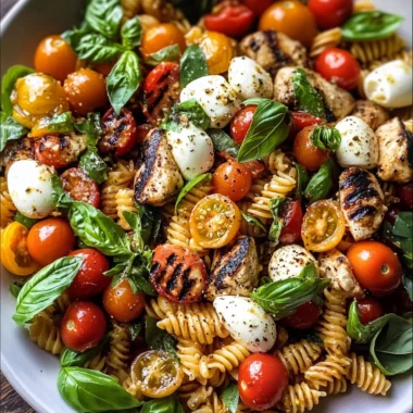 Caprese Chicken Pasta Salad