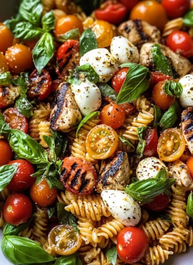 Caprese Chicken Pasta Salad