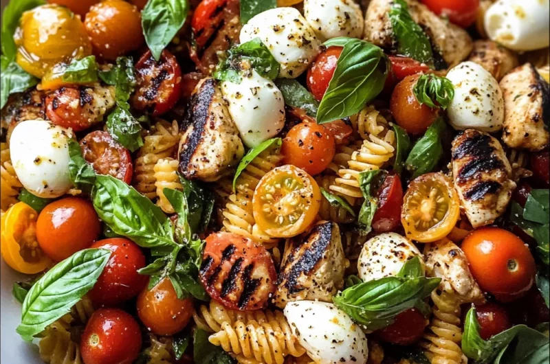 Caprese Chicken Pasta Salad