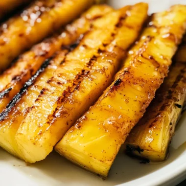 Caramelized Brown Sugar Cinnamon Grilled Pineapple
