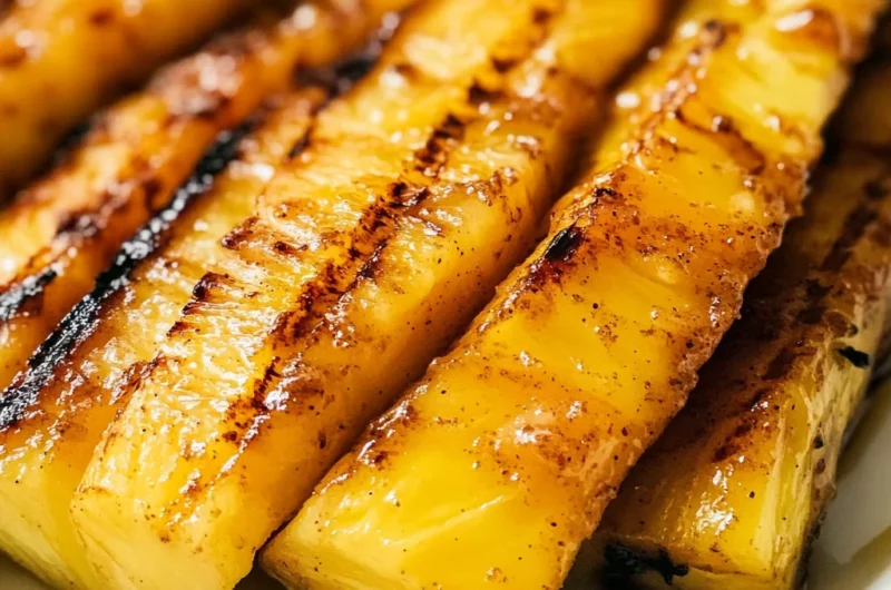 Caramelized Brown Sugar Cinnamon Grilled Pineapple