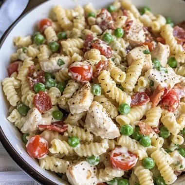 Chicken Turkey Bacon Ranch Pasta Salad