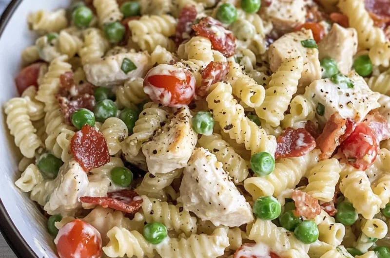 Chicken Turkey Bacon Ranch Pasta Salad