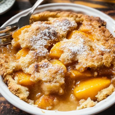 Easy Southern Peach Cobbler [with Canned Peaches]