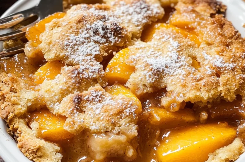 Easy Southern Peach Cobbler [with Canned Peaches]