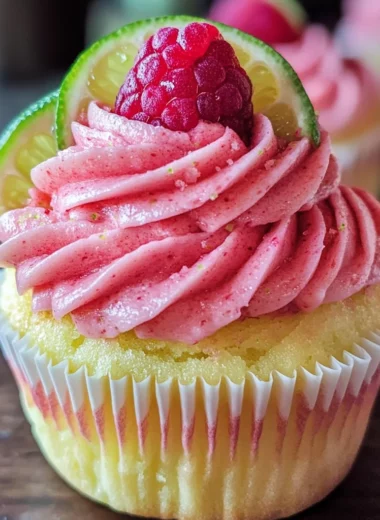 Fluffy Raspberry Lime Cupcakes