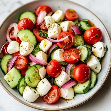 Fresh Cucumber Caprese Salad
