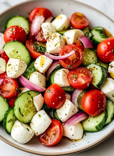 Fresh Cucumber Caprese Salad