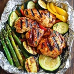 Grilled Barbecue Chicken and Vegetable Foil Packs