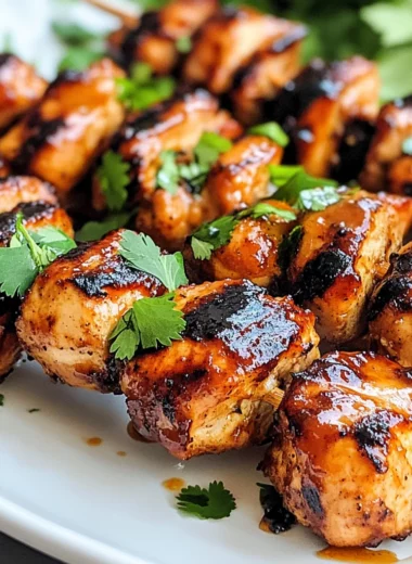 Honey Beer BBQ Chicken Skewers