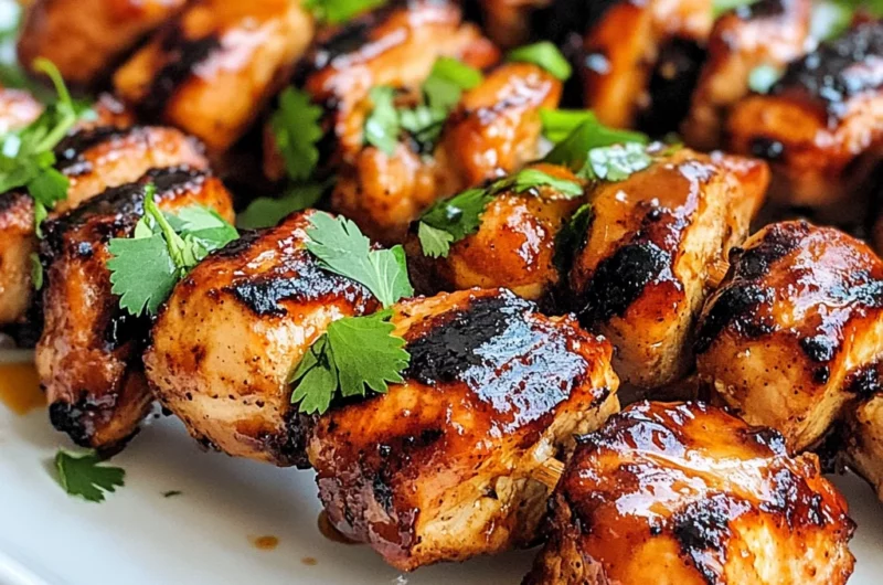 Honey Beer BBQ Chicken Skewers