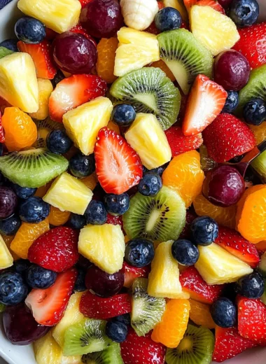 Honey Lime Rainbow Fruit Salad