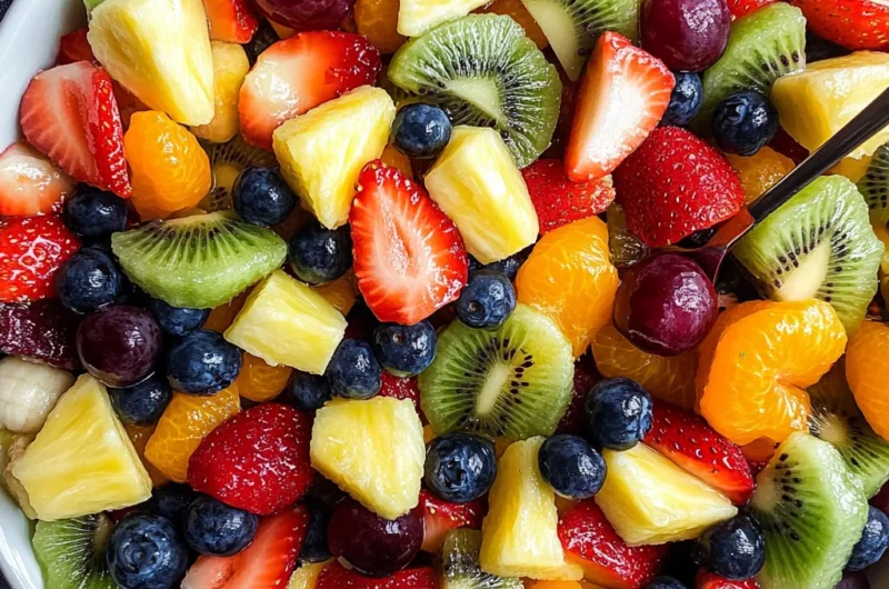 Honey Lime Rainbow Fruit Salad