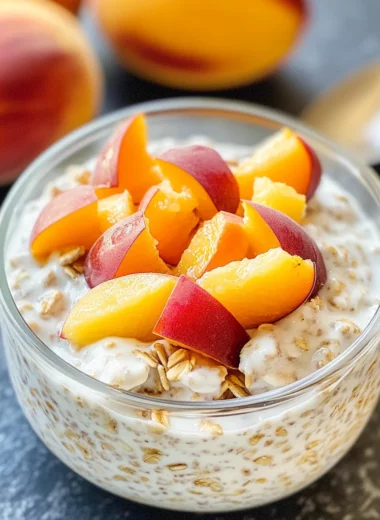 Nectarines and Cream Overnight Oats