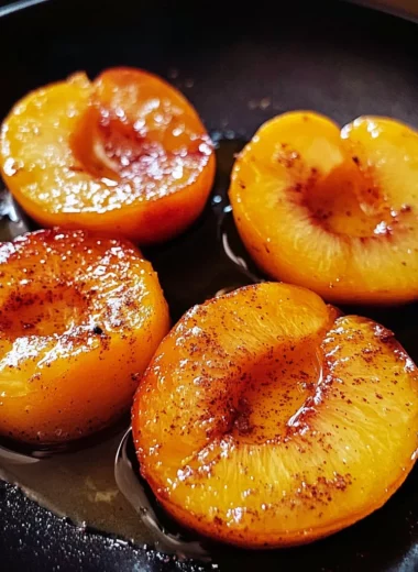 Pan fried peaches
