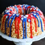 Patriotic Rice Krispies Treat Cake