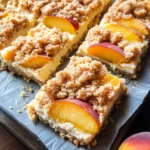 Peach Cobbler Cheesecake Bars