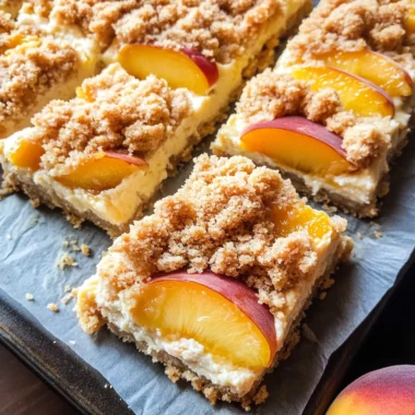 Peach Cobbler Cheesecake Bars