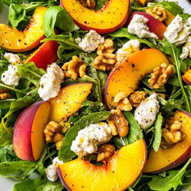 Peach Salad with Basil and Goat Cheese