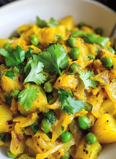 Potato, Cabbage, and Peas Curry