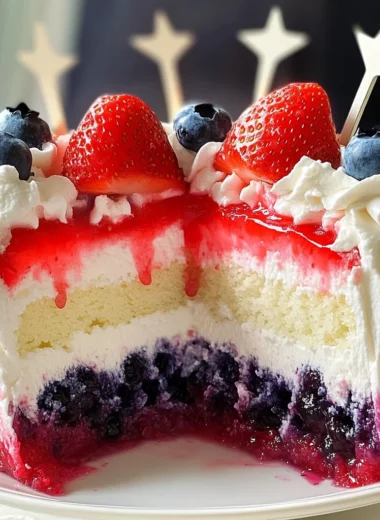 Red, White & Blueberry Poke Cake