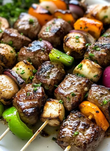 Steak Kabobs with Garlic Butter