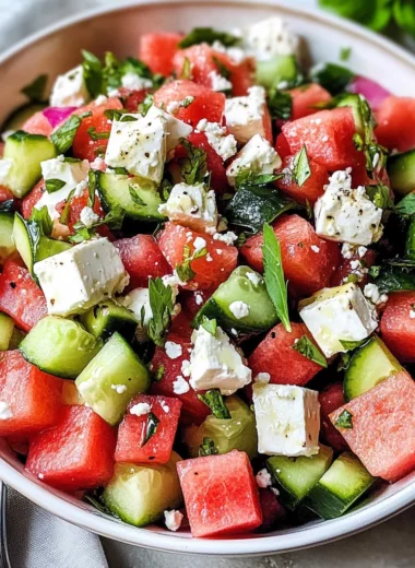 Watermelon Salad with Feta Cheese