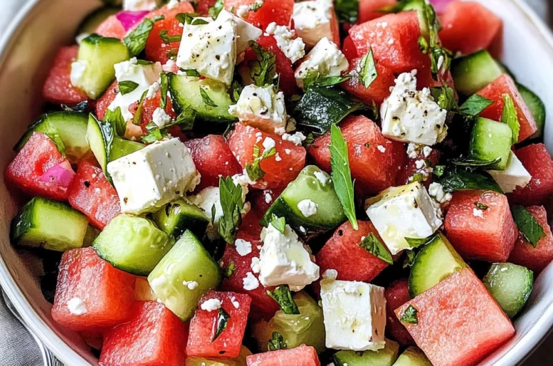 Watermelon Salad with Feta Cheese